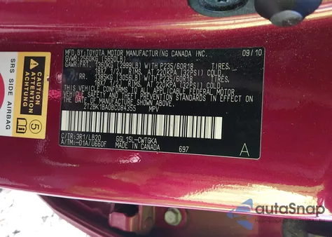 2011 Lexus Rx 350 z USA, uszkodzony, nr VIN 2T2BK1BA0BC084355